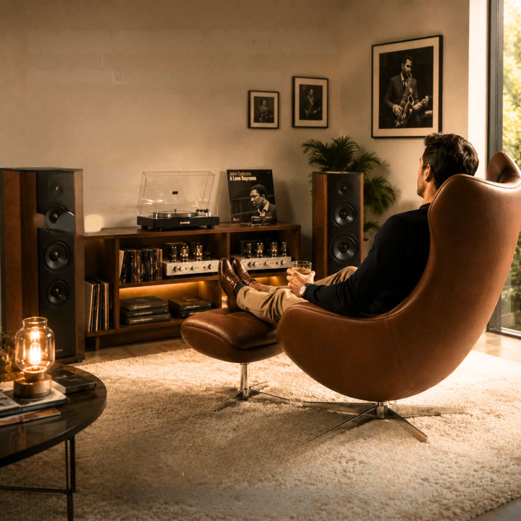 Man enjoying music while relaxing on Pause M4