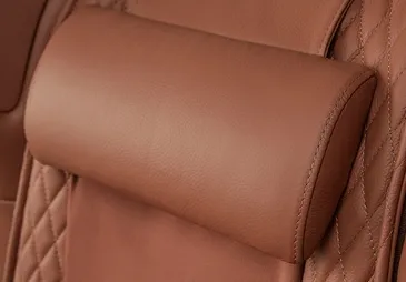 Premium leather headrest detail