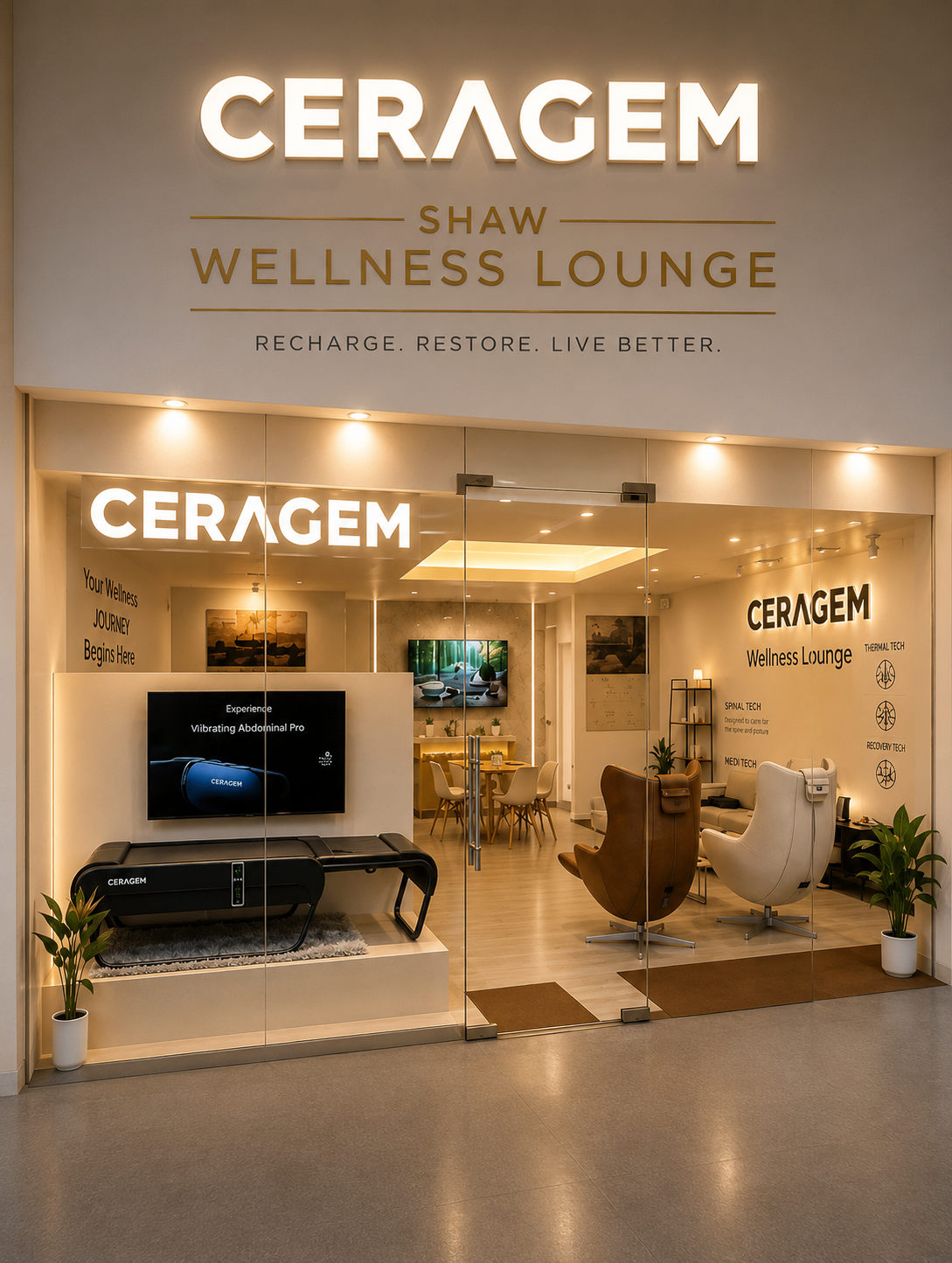 CERAGEM Shaw Wellness Lounge storefront