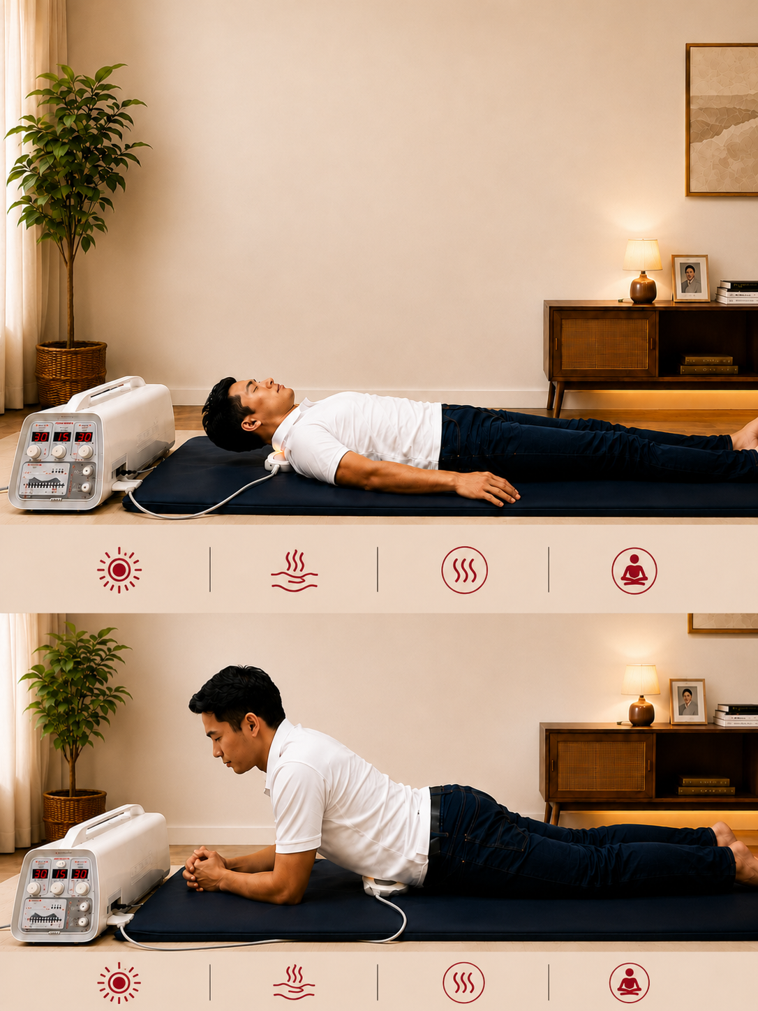 Guided body-point sequence with the CERAGEM Compact P590 control unit