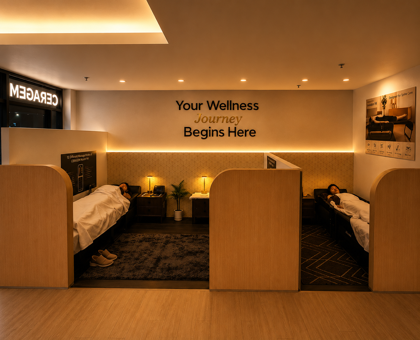 Korean-inspired wellness room with CERAGEM Master V4