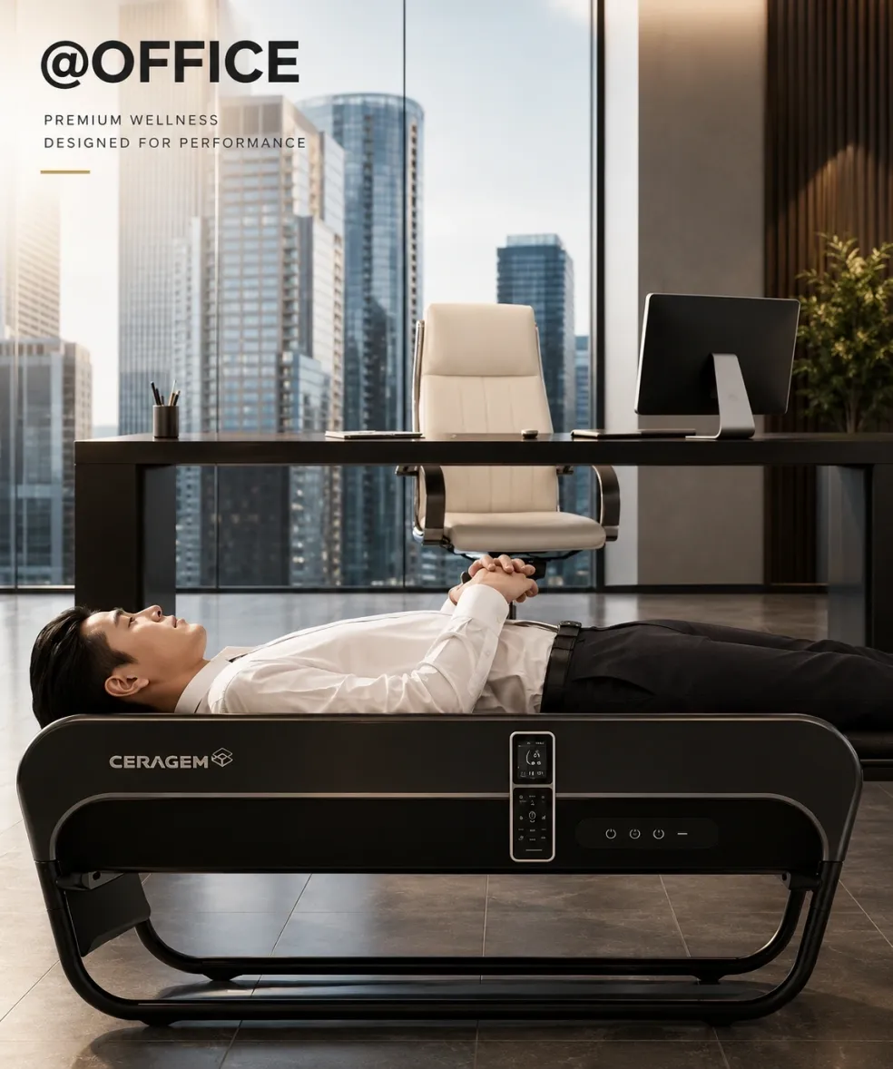 Executive using the CERAGEM Master V4 in a premium office