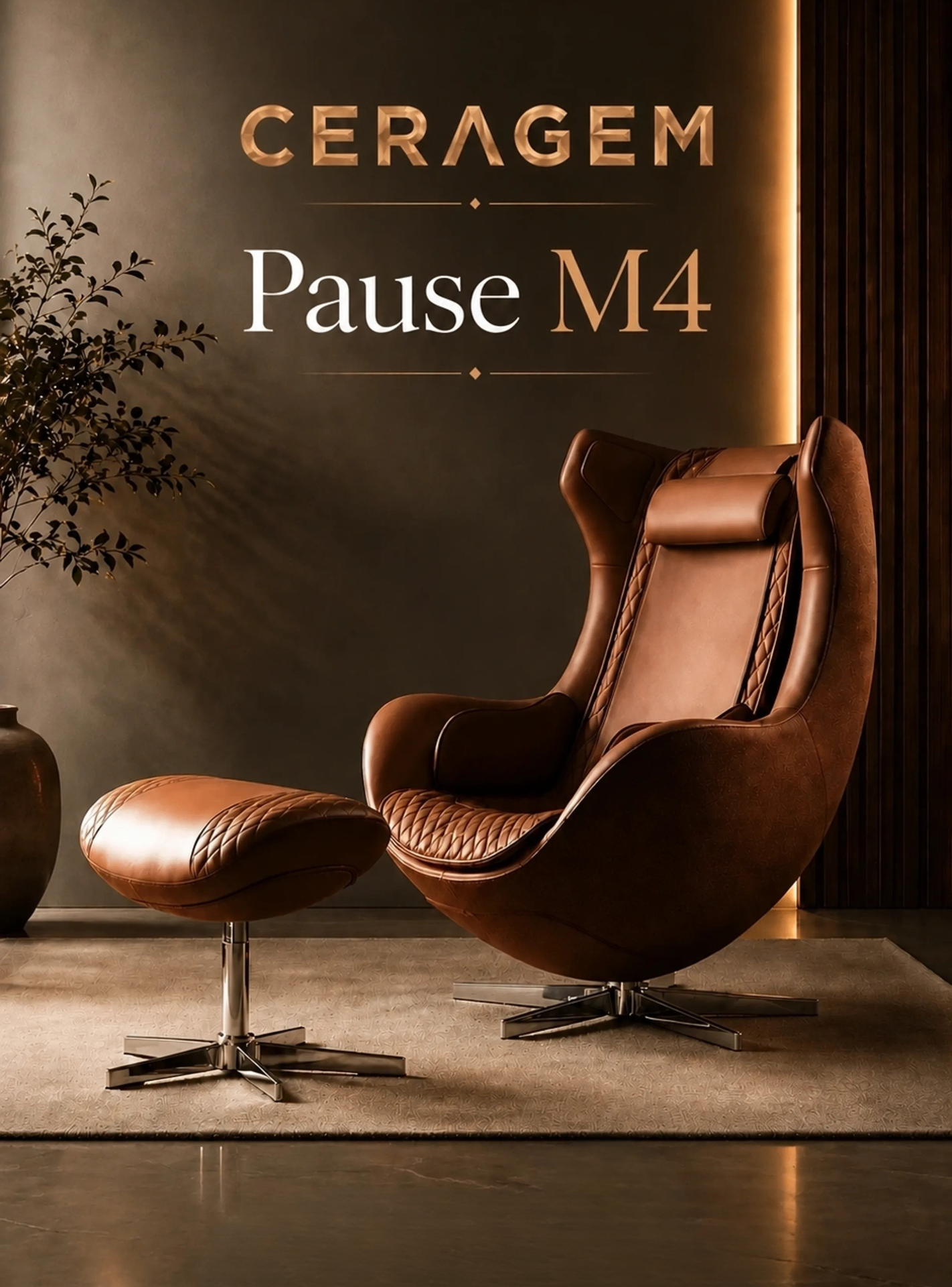CERAGEM Pause M4 in a luxurious low-lit interior