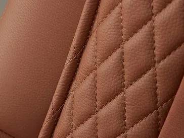 Diamond-quilted stitching detail